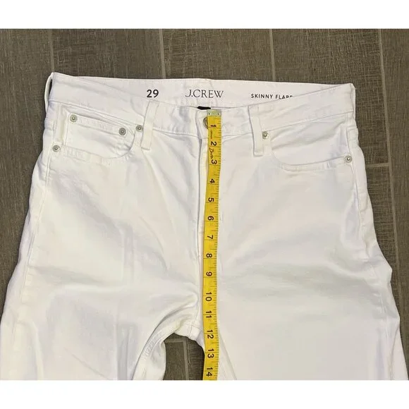 J. Crew Women’s Skinny Flare Jeans Size 29 White Stretch Zipper Pockets Denim - Picture 6 of 15